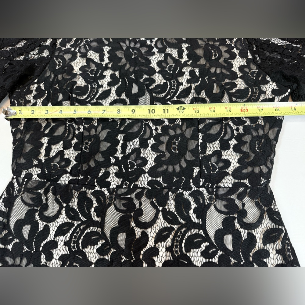 NWT MSLG Women's Elegant Round Neck V-Back Lace A Line Dress large (bin CC) - Picture 10 of 15